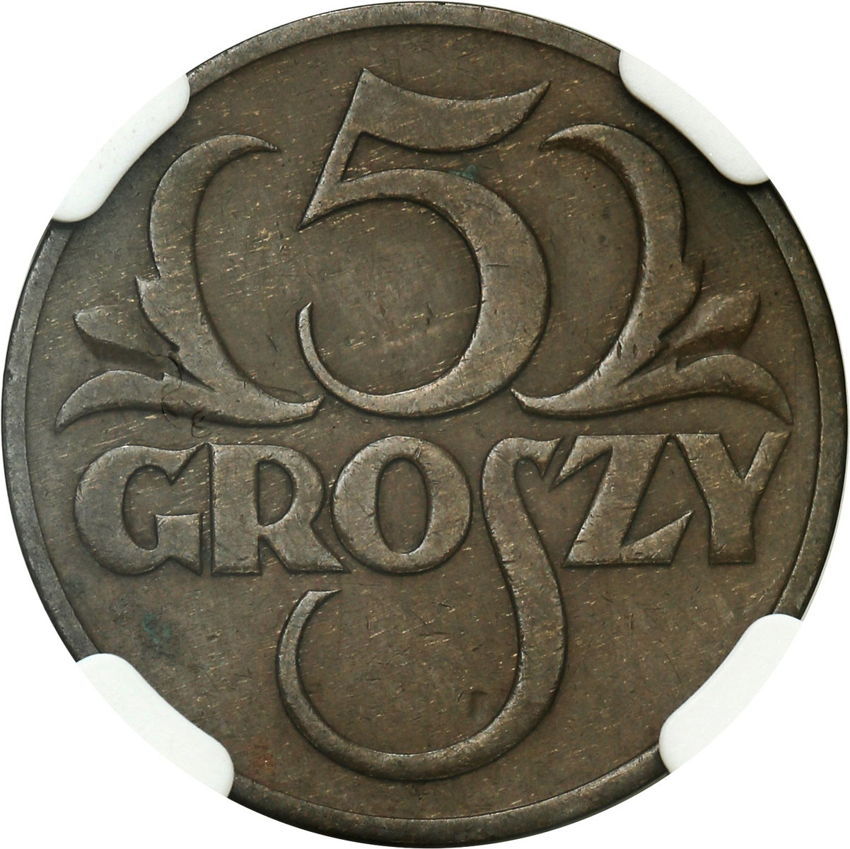 II RP. 5 groszy 1934 NGC AU55 BN - NAJRZADSZY ROCZNIK